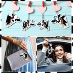 7 Pcs Cow Print Car Air Fresheners for Women – Cute Hanging Car Accessories for Rear View Mirror, Car Interior Decorations with Assorted Scents, Long-Lasting Automotive Accessories for SUVs, Trucks