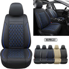 Car Seat Covers Front Pair,Universal Fit for Most Cars,SUV,Sedans and Pick-up Trucks,Automotive Faux Leather Vehicle Cushion Covers(Front Pair,Black/Blue)
