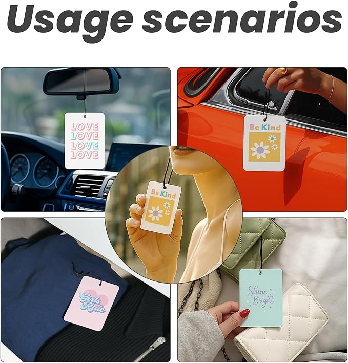 Trendy Cute Pink Christian Car Air Freshener 4 Pcs - Cute Pink Girly Religious Hanging Air Freshener 4 Pcs for Cars Closet Drawer Books, Preppy Christian Car Accessories Mirror Decor for Women Girls