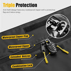 ARKSEN Waterproof Hitch Cargo Carrier Bag with Combination Lock for Truck SUV RV Trailer- Include Net, Heavy Duty Stainless Steel Hitch Tightener, Anti-Rattle Stabilizer, 2 pcs 19.7Ft Straps