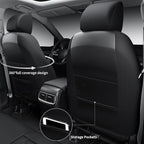 CAR PASS Rav4 Seat Covers Full Set Custom Fit for Toyota RAV4 Tocamo Corolla-Cross 2019-2024, Luxury Nappa Leather Waterproof Rav 4 Seat Covers, Anti-Slip Comfortable Airbag Compatible, Full Black