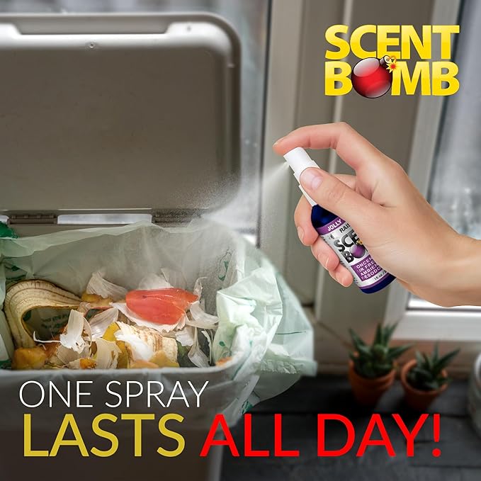 Scent Bomb Air Freshener Spray, Long-Lasting Odor Eliminator - Effective Deodorizer for Home & Car, Fresh Room Spray for Kitchen, Bathroom & Smell Neutralizer - 1 oz Pack of 4, Jolly Grape Scent