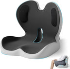 Ergonomic Seat Cushion,Office Chair Cushion with Lumbar Support Pillow,Car Orthopedic Seat Cushions,Designed for Sciatica,Tailbone,Back Pain Relief,for Office,Car,Truck,Home,Desk Chair
