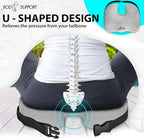 Seat Cushion with Straps - Seat Cushions for Office Chairs, Car Seat Cushion for Tailbone Pain Relief Cushion Design to Relieve Sciatica Coccyx Design from Prolonged Sitting (Grey)