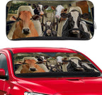 Funny Cow Windshield Sunshade for Car SUV Truck Foldable Uv Ray Reflector Front Window Sun Shade Visor Shield Cover -59" X 31"