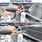 Foam Cannon Dual Connector Accessory for Pressure Washer, Double Tip Attachment for Soap Cannon, 5 Power Washer Sprayer Nozzles, 1/4 Inch Quick Connect, Car Wash Kit