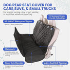 4Knines Dog Backseat Cover with Hammock for Cars, SUVs, and Trucks – Waterproof Layers, Nonslip Seat Protector, Durable Nylon Clips, K9 Shield with Heavy Duty Thread, (Regular, Tan)