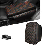 Center Console Cover for Jeep Wrangler JL 2018-2026 & Gladiator JT 2020-2026 1.2in Thickness Armrest Cover Leather Arm Rest Lid Protector Cushion Pad with Stroage Pockets Interior Accessories (Orange)