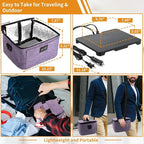 Aotto Portable Electric Lunch Box Food Heater, 12V/24V/110V 3-in-1 Car Food Warmer Heated Lunch Box for Adults, Cook, Reheat & Keep Meals Warm for Car, Truck, Travel, Work, Home - Purple