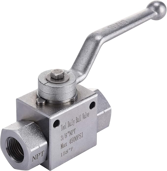 Tool Daily High Pressure Washer Ball Valve Kit, 3/8 Inch Quick Connect for Power Washer Hose, 4500 PSI