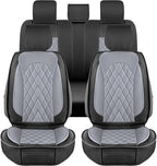 LINGVIDO Car Seat Covers Full Set (5 Seats) - Premium Perforated Nappa Leather, Waterproof Shield, Omni-Adapt Fit SUVs Sedans, Ultimate Family & Pet Protection