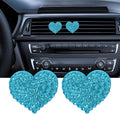 Car Diffuser, Car Air Fresheners Vent Clips, Rhinestone Heart Shaped Crystal Car Air Freshener Vent Clips, Bling Air Vent Clips Bling Inter Decor Accessories Fit for Cars, Trucks (Blue)