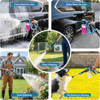 Car Wash Foam Gun for Garden Hose, Foam Cannon Car Wash Kit with Microfiber Wash Mitt, High Pressure Nozzle & 3 Spray Modes, Hose Foam Blaster for Cars, Trucks, RV, Motorcycle Cleaning - Blue