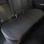 Leader Accessories Universal Black Faux Linen Rear Car Seat Cover Size M - Bench Seats Protector for Most Vehicles Cars Truck SUV - Bottom Auto Seat Cushion Pad Mat with Anti Slip Back