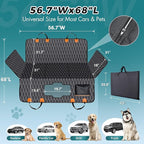 XL Back Seat Extender for Dogs-Supports 400lb,Waterproof Dog Car Seat Cover Hard Bottom-Detachable,600D Oxford Cloth Proof Nonslip Soft,Dog Hammock for Car,SUVs