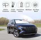 Windshield Sun Shade Custom Fit for 2022 2023 2024 2025 2026 Hyundai Tucson Accessories Foldable Sunshade Sun Blocker Protect Car from Sun Rays & Heat Damage Keep Car Cooler