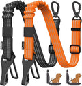 Pawaboo 2Pack Dog Seatbelt for Car, 3-in-1 Dog Car Seat Belt, Shockproof Dogs Tether with Buckle & Hook Latch, Adjustable Reflective Dogs Cars Harness Leash with 360° Lockable Buckle, Orange/Black