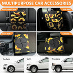 3 Gallons Car Trash Can with Lid, Car Bag Bin Hanging Waterproof Automotive Garbage Cans Leak Proof Vehicle Trash Can Sunflower