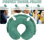 H HOMEWINS Travel Pillow for Kids,Toddler Neck Pillow Cute Animal Neck Head Chin Support Travel Accessories for Airplane, Car, Train,Recline (Triceratops)