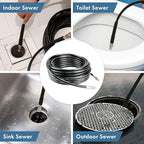 Twinkle Star Sewer Jetter Kit for Pressure Washer 50FT Hose, 1/4 Inch NPT, 5800 PSI Drain Cleaning Hose, Button Nose & Rotating Sewer Jetting Nozzle, Orifice 4.0, 4.5, 5.5