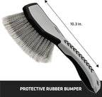 VIKING Car Wash Brush, Wheel and Fender Brush, Short Handle Tire Cleaner for Car Detailing, 10.3 Inch, Grey/Black