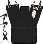 Back Seat Pet Cover for Dogs with Mesh Window - Tesla Model 3, SUV, Sedan, 600D Waterproof Heavy Durable Hammock, Scratch Proof Nonslip with Seatbelt, Dog Car Seat Cover for Back Seat