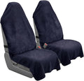 Car Seat Towel Cover, 2pcs Universal Front Seat Protector for Cars, SUVs and Trucks, Sweat Towel Car Seat Cover for Gym, Yoga, Swimming, Pets and Family Travel, Navy