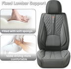 Universal Gray Leather Car Seat Covers Full Set – Waterproof Automotive Seat Protector for Cars, SUVs & Pickups, Airbag Safe, Non-Slip Design, Easy Installation, Durable Material