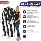 Autoamerics 1-Piece Windshield Sun Shade B&W Art American Flag USA Design - Foldable Car Front Window Sunshade for Most Sedans SUV Truck - Blocks Max UV Rays and Keeps Your Vehicle Cool - Small