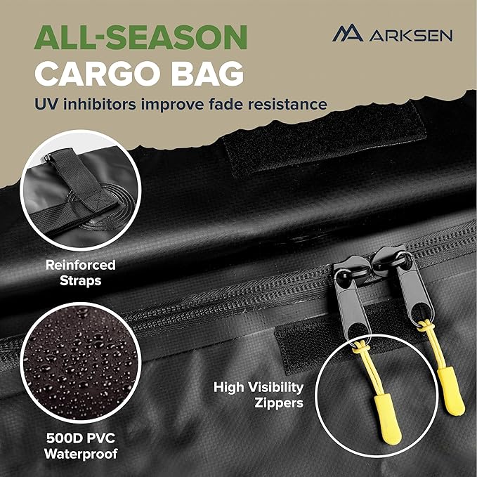 ARKSEN 43" x 39" x 6" Roof Rack Basket with Extension & Waterproof Cargo Bag, 150 lb Heavy-Duty Steel Cargo Carrier, Fits Crossbars up to 1.38" Thick, for SUV & Pickup Truck