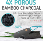 Bamboo Charcoal Shoe Deodorizer Air Purifying Bag - Natural Odor Eliminator - Last 365+ Days - No Chemicals - Air Freshener for Shoes and Closet - Remove Odor Naturally - [2 Pack] [Gray]