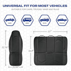 Skechers Memory Foam Car Seat Covers, Leather High Back Seat Covers Quilting Design,Waterproof Sports Car Seat Covers Full Sets,Airbag Compatible, Universal Fit for Most Cars, SUVs,Trucks,Black