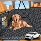 URPOWER XL Dog Backseat Extender for Full-Size Crew Cab Truck, Hard Bottom Dog Car Seat Cover for Back Seat Holds 400lbs, Waterproof Dog Hammock Pet Rear Seat Protector Travel Bed for F150 / Silverado