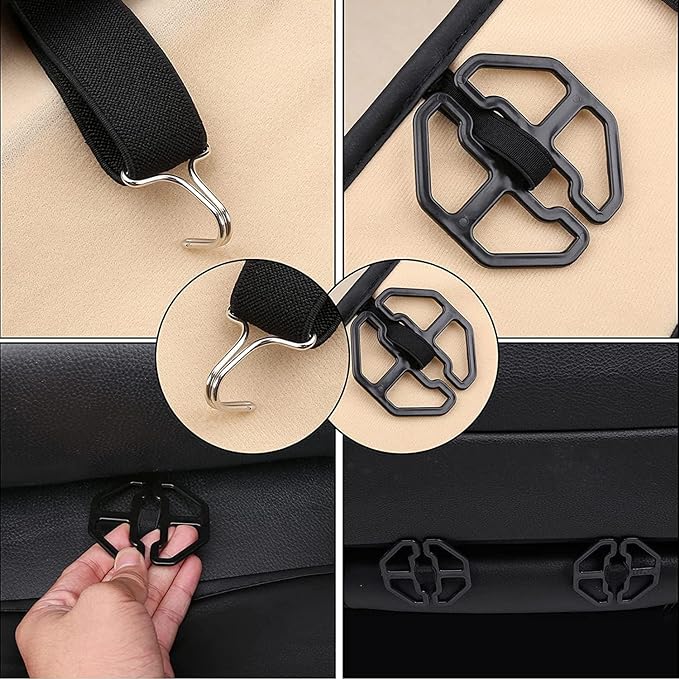 Coverado Front Seat Covers, Car Seat Covers Front Seats, Nappa Leather Seat Covers for Cars, Waterproof Seat Covers with Lumbar Support Universal Fit for Most Cars SUV Trucks (Front, Black)