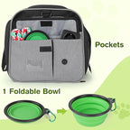 Pecute Cat Carrier Expandable, Extra Large Pet Carrier Bag, Foldable Cat Carrier Bag with Breathable Mesh, Pet Carrier Transport Bag for Dogs and Cats, with Shoulder Strap and Pet Bowl