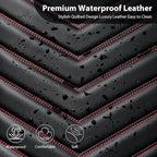 CAR PASS 3D Foam Faux Leather Car Seat Covers Full Set, Red Waterproof Leather Seat Cover for Cars,Luxury Universal Fit for SUV Truck Sedan Automotive,Armrest Airbag Compatible Anti-Slip,Black and Red