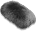 Andalus Brands Pure Australian Sheepskin Fluffy Car Center Console Cover, Luxurious Non-Shedding Furry Arm Rest Cover for Car, Versatile for All Seasons, Charcoal Grey - (11.47" X 6.3")