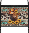 NDISTIN Highland Cow Car Ceiling Cargo Net Pocket Zip Up Car Ceiling Storage Net with Adjustable Buckle Southwest Aztec Car Roof Seat Organizer Keeps Car Interior Tidy