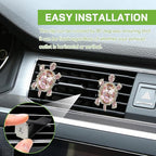 2PCS Sea Turtles Car Air Freshener Vent Clip, Bling Cute Turtle Vent Clips for Cars, Rhinestone Auto Air Conditioning Outlet Clip, Ocean Theme Interior Decor Car Accessories (Pink)