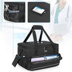 Trunab Large Insulated Medical Bag with Adjustable Dividers, Easy Clean Trauma Bag, Medicine Supplies Storage Bag for Home, Travel, Camping, Bag Only - Patented Design, Black