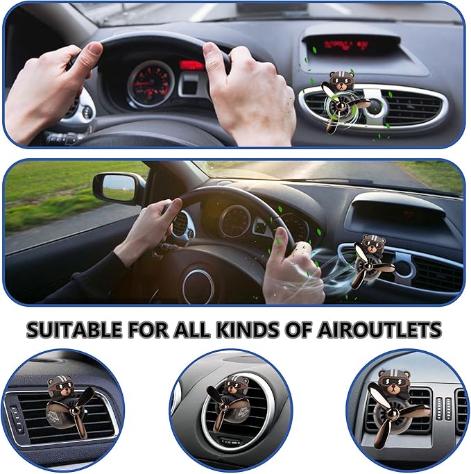 Upgraded Car Air Fresheners Refills Solid Fragrance Replacement Pads for Car (Green Orange-6 Packs)
