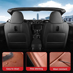 for Ford Mustang Convertible Seat Cover 2015 2016 2017 2018 2019 2020 2021 2022 2023 2024 2025 2026 Custom Fit Seat Cover Full Set (Convertible-Brown+Black)