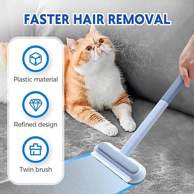 2025 New Pet Hair Remover, 4 in 1 Pet Hair Removal Tool for Couch Carpet Furniture, Multifunctional Double Sided Dogs Cats Hair Removal Brush, Reusable Cleaning Brush for Window (1 Pc)