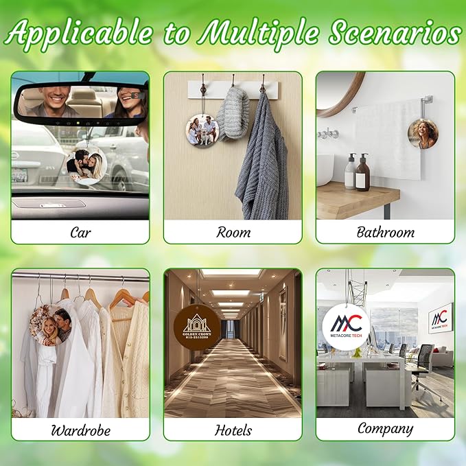 3-500Pcs Custom Air Fresheners with Picture - Personalized Double Sided Photo Text Logo Air Freshener for Car Hotel Business Event Promotion (General, Circle)