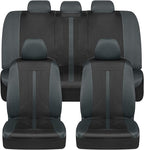 Motor Trend Black & Gray Car Seat Covers Full Set – Front Seat Covers & Rear Bench Seat Cover – Airbag Compatible, 60/40 Split Bench for Smaller Trucks, Cars & SUVs – Automotive Interior Accessories