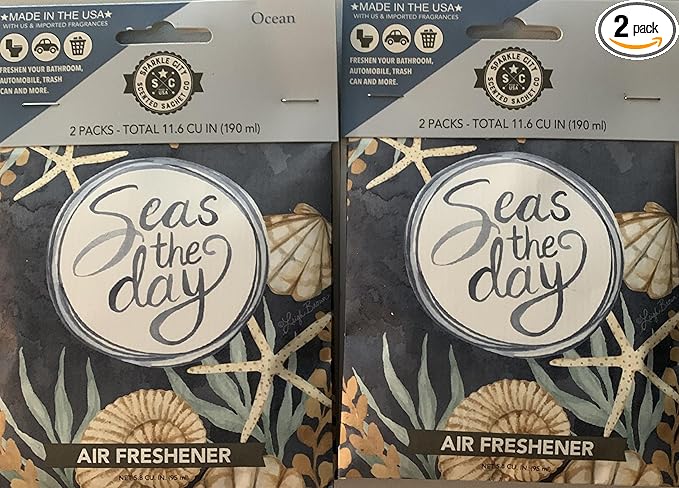 Seas the Day Air Fresheners, Ocean Scent, Fresh Air Fresheners (Double Pack)