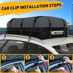 WILDROAD Rooftop Cargo Carrier - 25 Cubic Feet, 600D Ultra Anti-Tear Fabric, Waterproof Car Roof Bag with Soft-Shell, Anti-Slip Mat and 6 Door Hooks - Fits Cars with/Without Racks