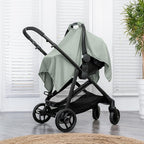 Comfy Cubs Baby Car Seat Cover - Soft, Breathable Bamboo Rayon and Muslin Cotton Blend - Lightweight Canopy for Sun, Bug, and Comfort Protection - Large Size Infant Seat Cover in Fern Design