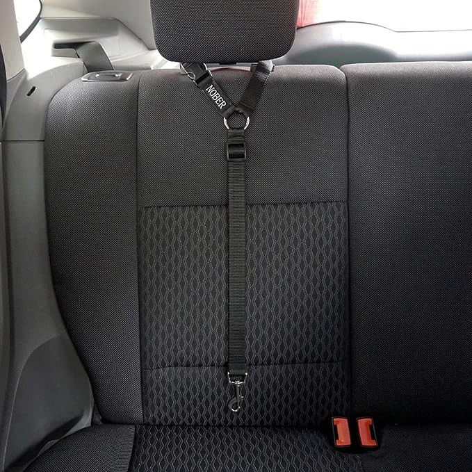 2 Packs Dog Cat Safety Seat Belt Strap Car Headrest Restraint Adjustable Nylon Fabric Dog Restraints Vehicle Seatbelts Harness