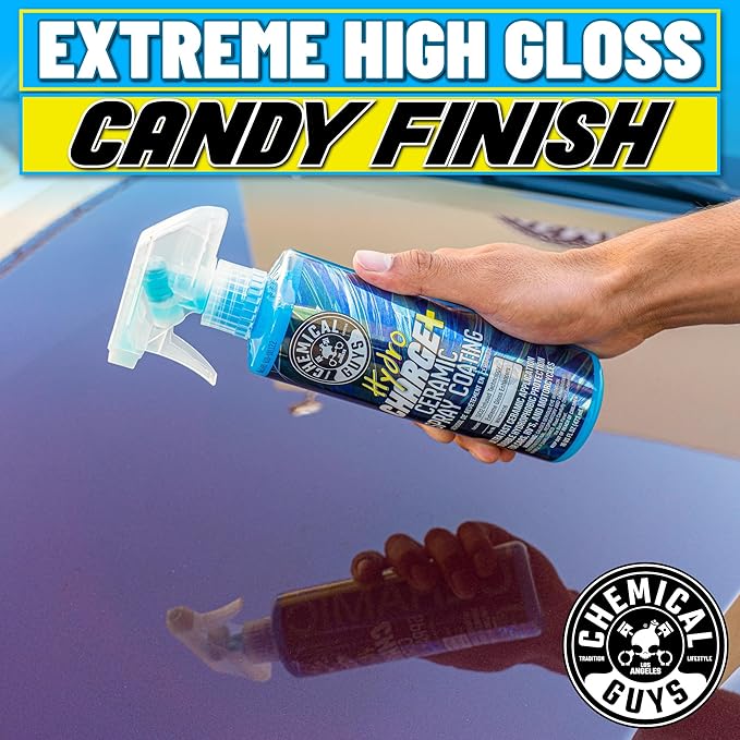 Chemical Guys WAC23016 HydroCharge High-Gloss Hydrophobic SI02 Ceramic Spray Coating (Works on Car, Truck, SUV, RV, Boat and Motorcycle Paint), 16 fl. oz, Blue